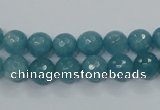 CEQ14 15.5 inches 8mm faceted round blue sponge quartz beads