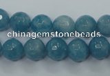 CEQ15 15.5 inches 10mm faceted round blue sponge quartz beads