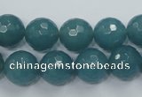 CEQ16 15.5 inches 12mm faceted round blue sponge quartz beads