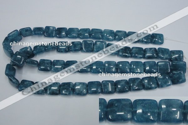 CEQ163 15.5 inches 14*14mm square blue sponge quartz beads