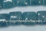 CEQ164 15.5 inches 16*16mm square blue sponge quartz beads