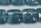 CEQ166 15.5 inches 20*20mm square blue sponge quartz beads