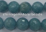 CEQ17 15.5 inches 14mm faceted round blue sponge quartz beads