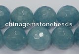 CEQ18 15.5 inches 16mm faceted round blue sponge quartz beads