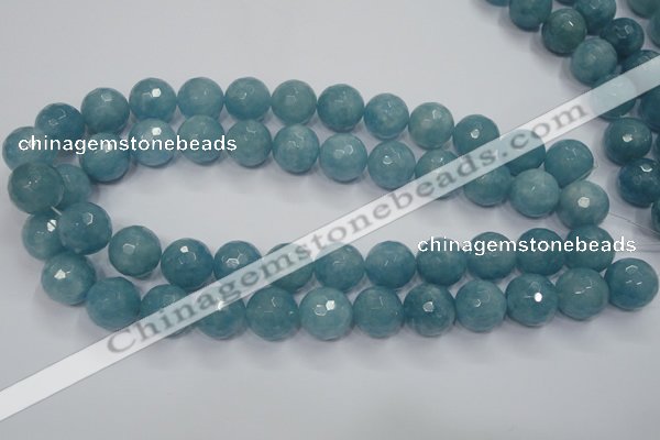 CEQ18 15.5 inches 16mm faceted round blue sponge quartz beads