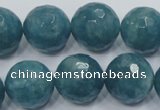 CEQ19 15.5 inches 18mm faceted round blue sponge quartz beads