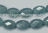 CEQ191 15.5 inches 10*14mm faceted oval blue sponge quartz beads