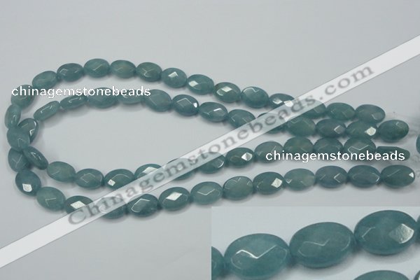 CEQ191 15.5 inches 10*14mm faceted oval blue sponge quartz beads