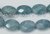 CEQ192 15.5 inches 12*16mm faceted oval blue sponge quartz beads