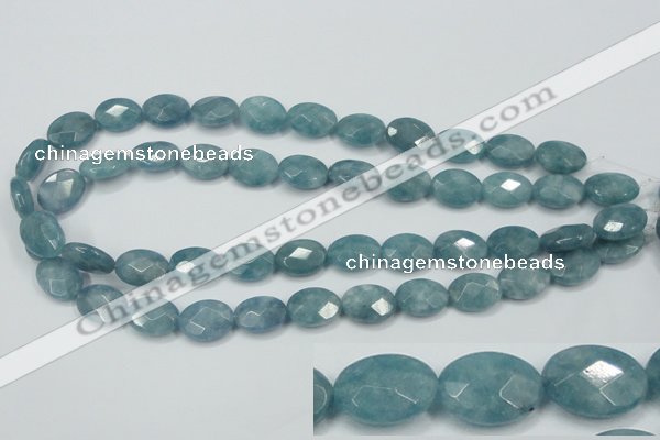 CEQ192 15.5 inches 12*16mm faceted oval blue sponge quartz beads