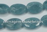 CEQ193 15.5 inches 13*18mm faceted oval blue sponge quartz beads