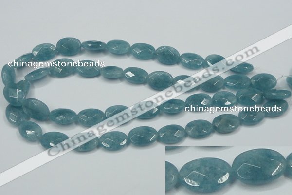 CEQ193 15.5 inches 13*18mm faceted oval blue sponge quartz beads