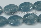 CEQ194 15.5 inches 15*20mm faceted oval blue sponge quartz beads