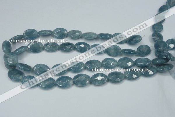 CEQ194 15.5 inches 15*20mm faceted oval blue sponge quartz beads