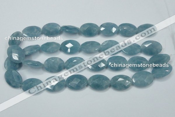 CEQ195 15.5 inches 18*25mm faceted oval blue sponge quartz beads