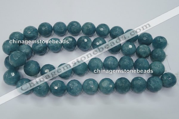 CEQ20 15.5 inches 20mm faceted round blue sponge quartz beads