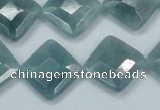 CEQ214 15.5 inches 16*16mm faceted diamond blue sponge quartz beads