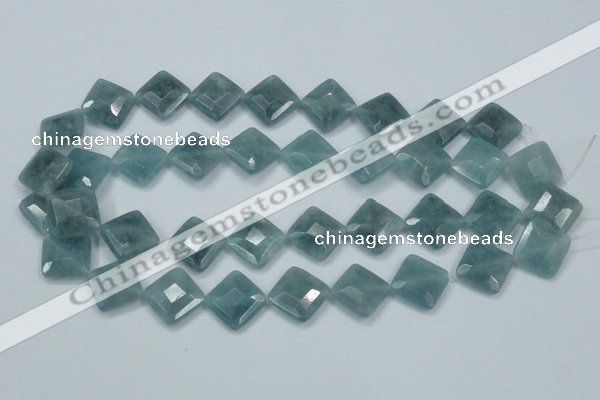 CEQ214 15.5 inches 16*16mm faceted diamond blue sponge quartz beads