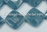 CEQ216 15.5 inches 20*20mm faceted diamond blue sponge quartz beads