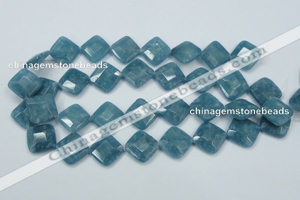 CEQ216 15.5 inches 20*20mm faceted diamond blue sponge quartz beads