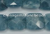 CEQ226 15.5 inches 20*20mm faceted square blue sponge quartz beads