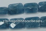 CEQ233 15.5 inches 13*18mm faceted rectangle blue sponge quartz beads