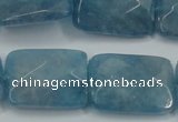 CEQ235 15.5 inches 18*25mm faceted rectangle blue sponge quartz beads