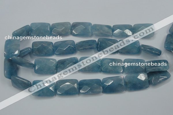 CEQ235 15.5 inches 18*25mm faceted rectangle blue sponge quartz beads