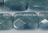 CEQ237 15.5 inches 22*30mm faceted rectangle blue sponge quartz beads