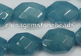 CEQ245 15.5 inches 15*22mm faceted octagonal blue sponge quartz beads