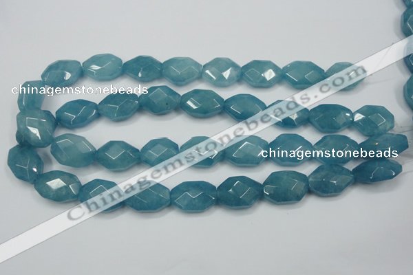 CEQ245 15.5 inches 15*22mm faceted octagonal blue sponge quartz beads