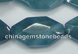 CEQ248 15.5 inches 20*35mm faceted octagonal blue sponge quartz beads