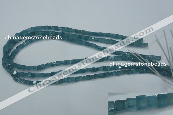 CEQ250 15.5 inches 4*4mm cube blue sponge quartz beads