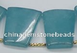 CEQ260 Top drilled 22*28mm trapezoid blue sponge quartz beads