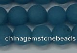 CEQ269 15.5 inches 12mm round matte blue sponge quartz beads