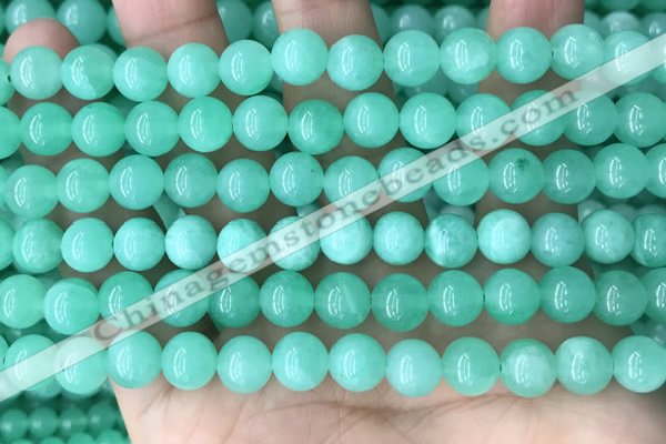 CEQ302 15.5 inches 8mm round green sponge quartz beads