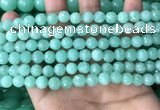 CEQ311 15.5 inches 6mm faceted round green sponge quartz beads