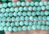 CEQ312 15.5 inches 8mm faceted round green sponge quartz beads