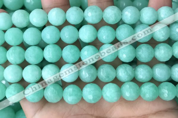 CEQ313 15.5 inches 10mm faceted round green sponge quartz beads