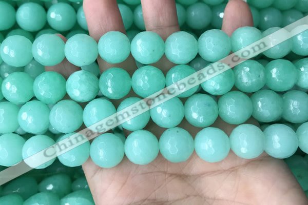 CEQ314 15.5 inches 12mm faceted round green sponge quartz beads