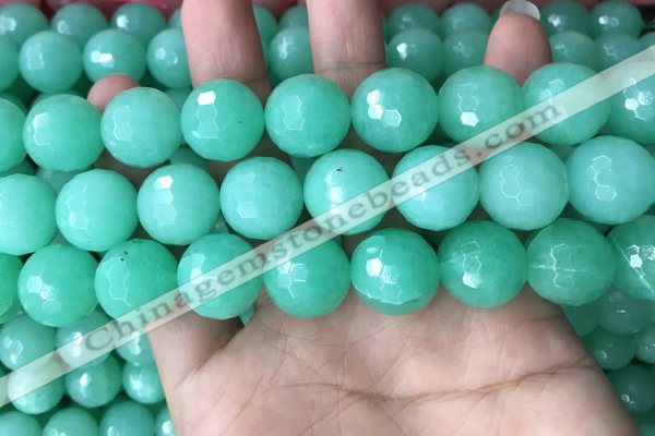 CEQ316 15.5 inches 16mm faceted round green sponge quartz beads