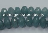 CEQ34 15.5 inches 6*10mm faceted rondelle blue sponge quartz beads