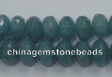 CEQ35 15.5 inches 8*12mm faceted rondelle blue sponge quartz beads