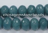 CEQ36 15.5 inches 10*14mm faceted rondelle blue sponge quartz beads