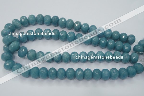 CEQ37 15.5 inches 12*16mm faceted rondelle blue sponge quartz beads