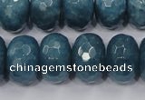 CEQ38 15.5 inches 13*18mm faceted rondelle blue sponge quartz beads