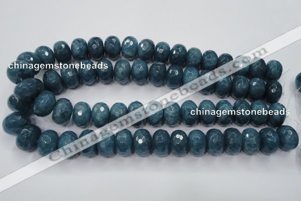 CEQ38 15.5 inches 13*18mm faceted rondelle blue sponge quartz beads