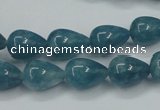 CEQ45 15.5 inches 10*14mm teardrop blue sponge quartz beads