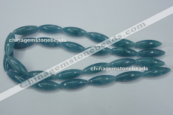 CEQ67 15.5 inches 10*30mm rice blue sponge quartz beads