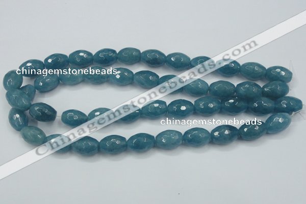 CEQ74 15.5 inches 13*18mm faceted rice blue sponge quartz beads